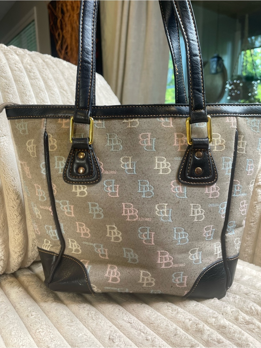 Brentano BB Monogram Canvas Grey Black Shoulder Bag - Picture 2 of 7